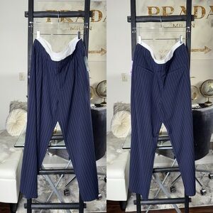 Wild Fable Navy Pinstripe Elastic Waist Tailored Pants Streetwear Womens Large